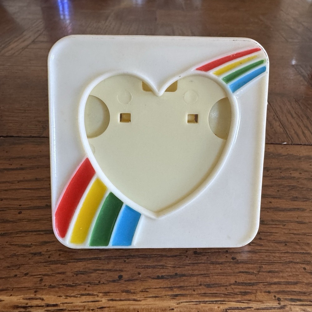 Vintage 1980s Rainbow Heart Magnet Picture Frame - 3 Way Fridge Photo Frame